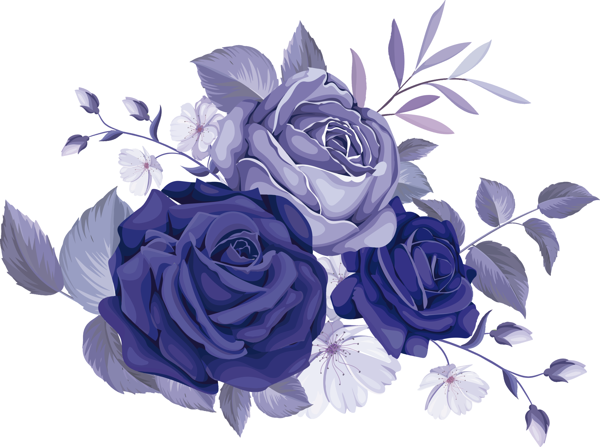 Vinyl teppe blomster og planter elegante lilla roser - Tenstickers