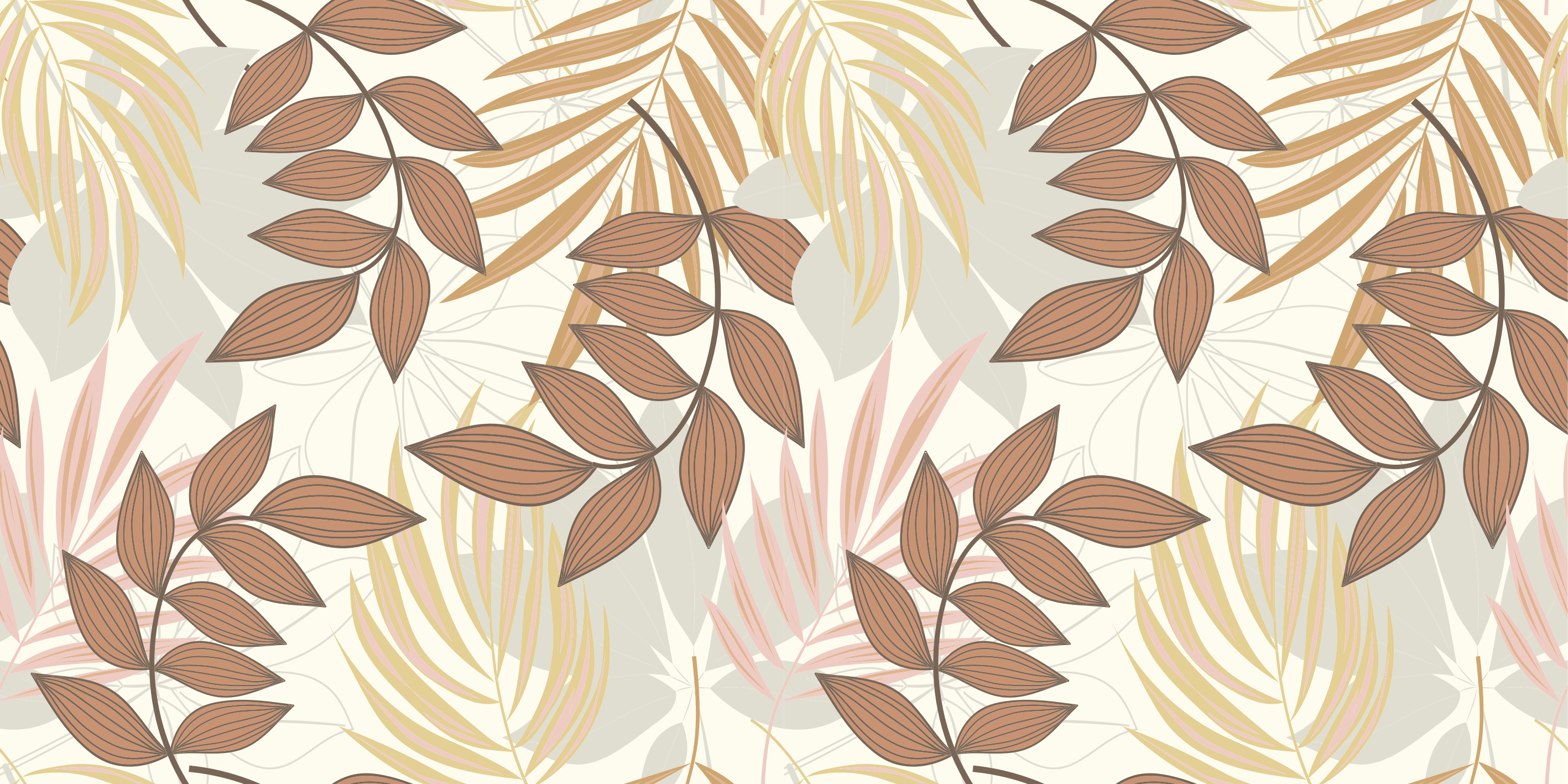 Elegant bladinspirasjon vinyl teppe blomster og planter - Tenstickers