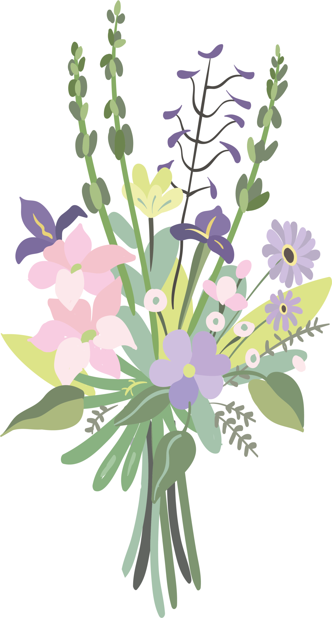 Fargerik blomsterbukett vinyl teppe blomster og planter - Tenstickers