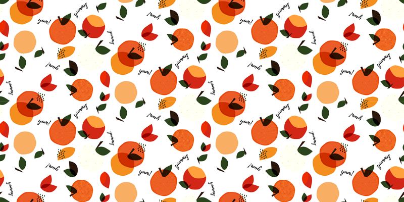 Fruktinspirert arrangement vinyl teppe blomster og planter - Tenstickers