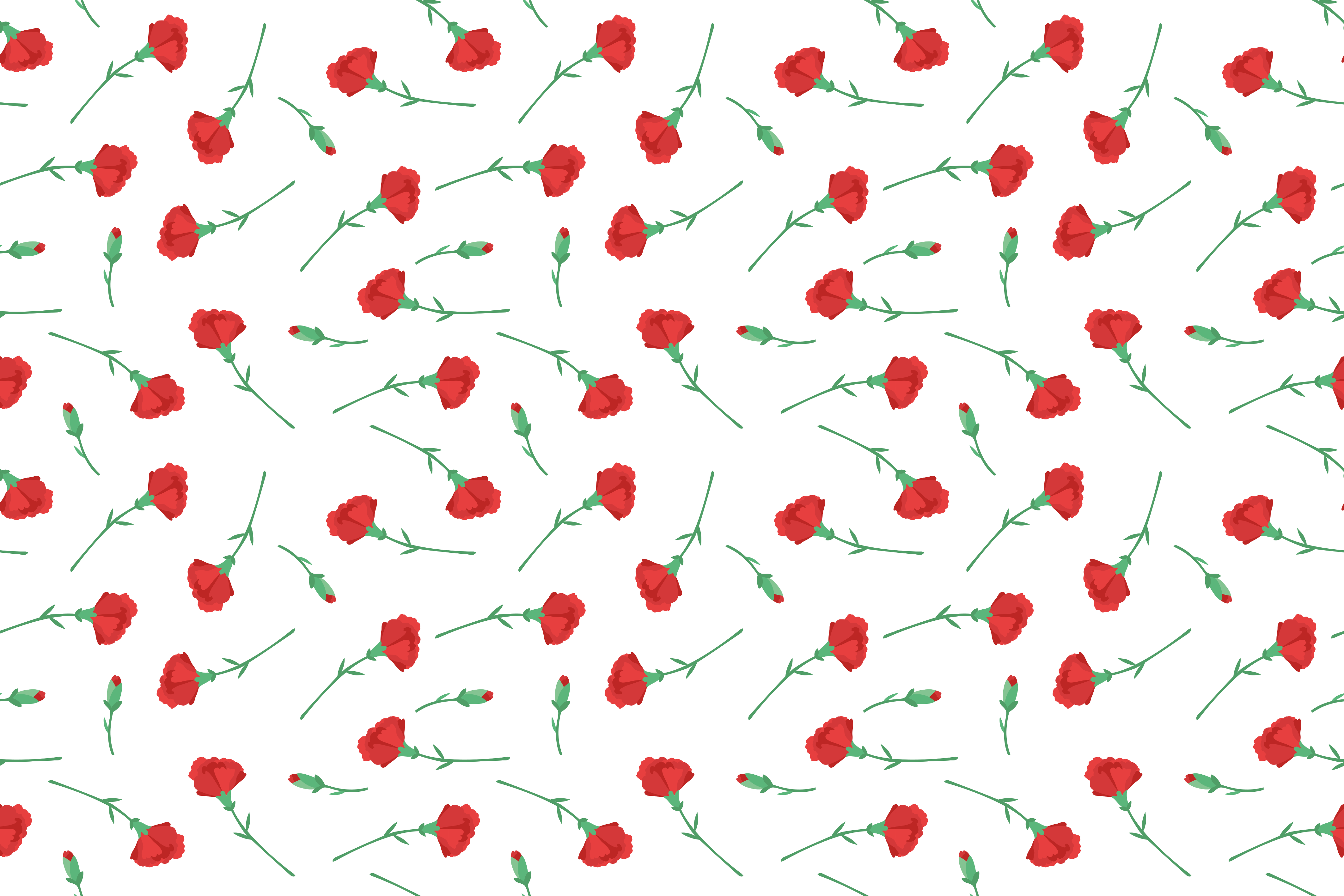 Vinyl teppe soverom mønster med nellikblomster - Tenstickers