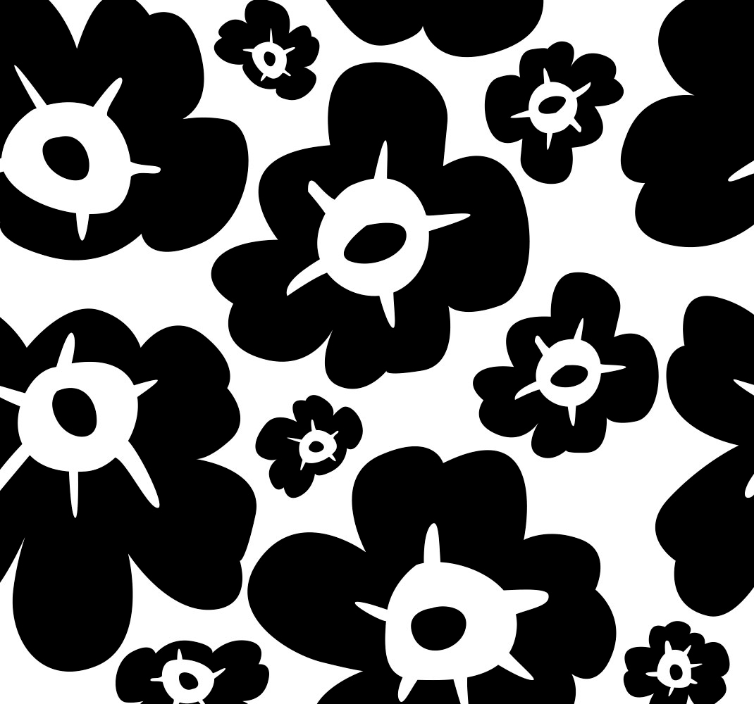 Vinyl teppe soverom svart valmue - Tenstickers