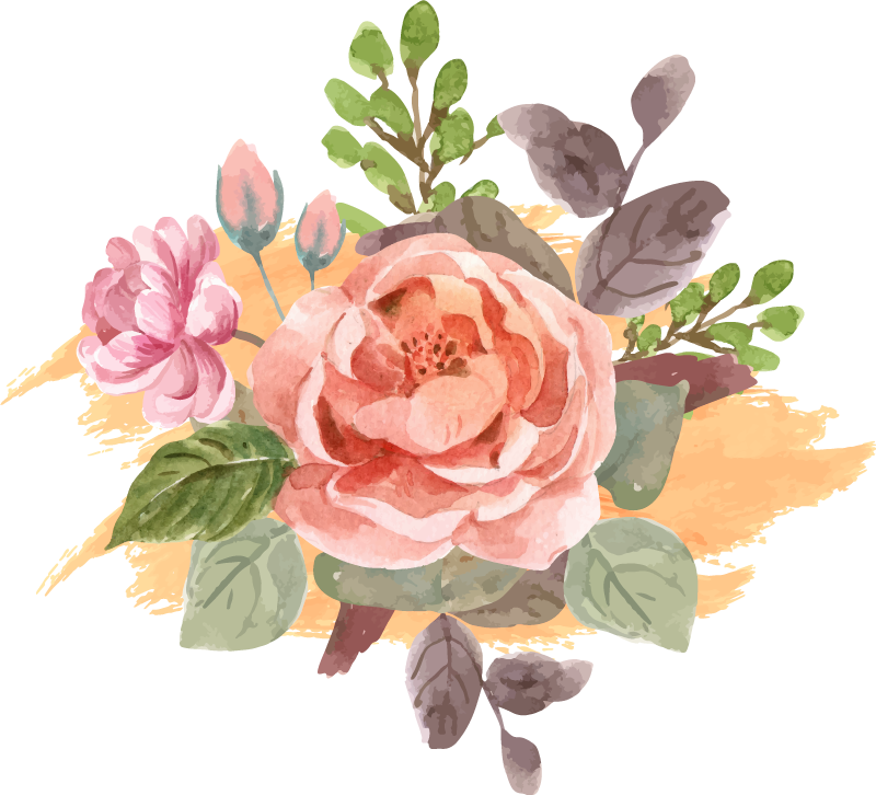 Blush bloom komposisjon vinyl teppe soverom - Tenstickers