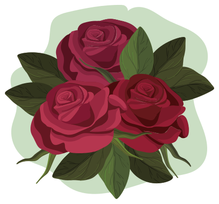 Roser i arrangement vinyl teppe soverom - Tenstickers