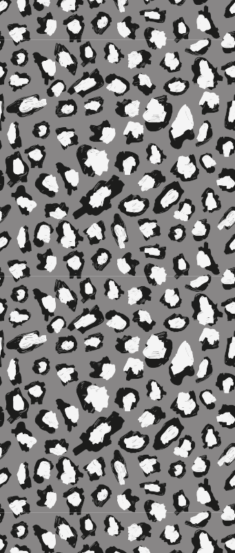 Vinyl teppe dyreavtrykk grå og hvit leopard - Tenstickers