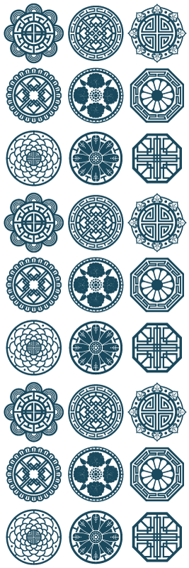 Vinyl teppe geometrisk koreanske former - Tenstickers