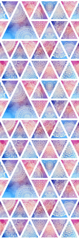 Vinyl teppe geometrisk etnisk blomstertriangler - Tenstickers