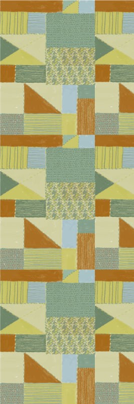 Vinyl teppe geometrisk fargerik trekant patchwork - Tenstickers