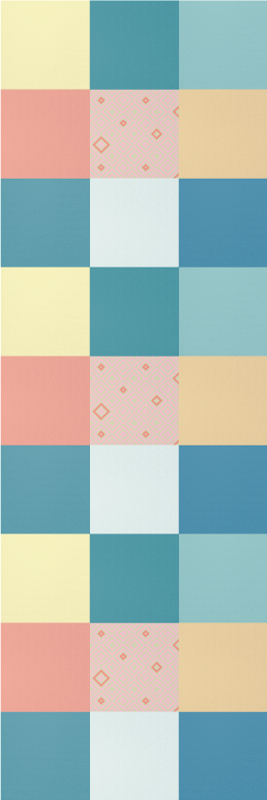 Vinyl teppe geometrisk fargerik retro mønster - Tenstickers