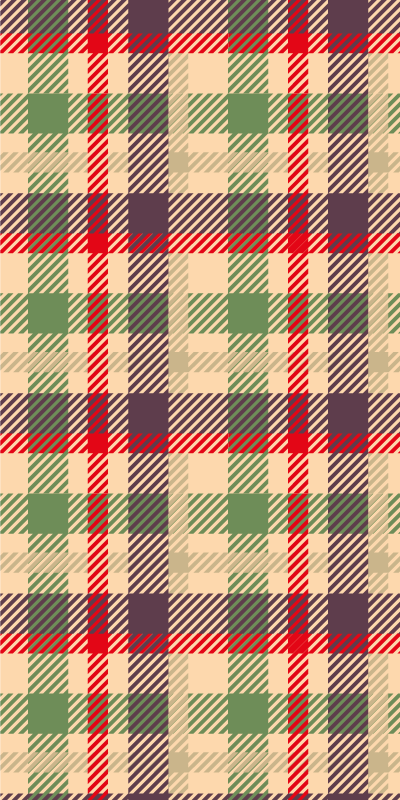 Jul vinyl teppe rød og grønn tartan - Tenstickers
