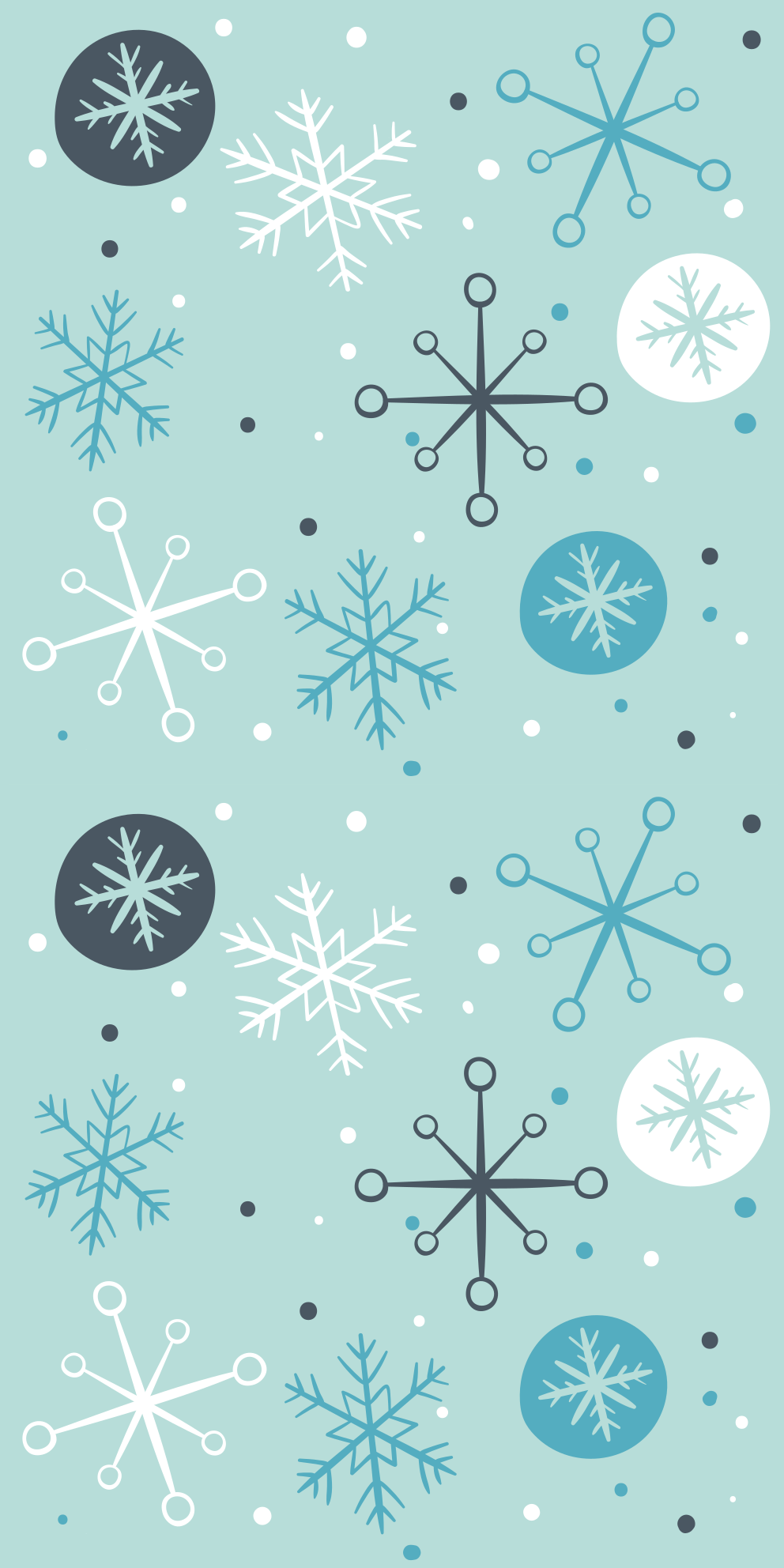 Jul vinyl teppe dekorative blå og hvite snøfnugg - Tenstickers