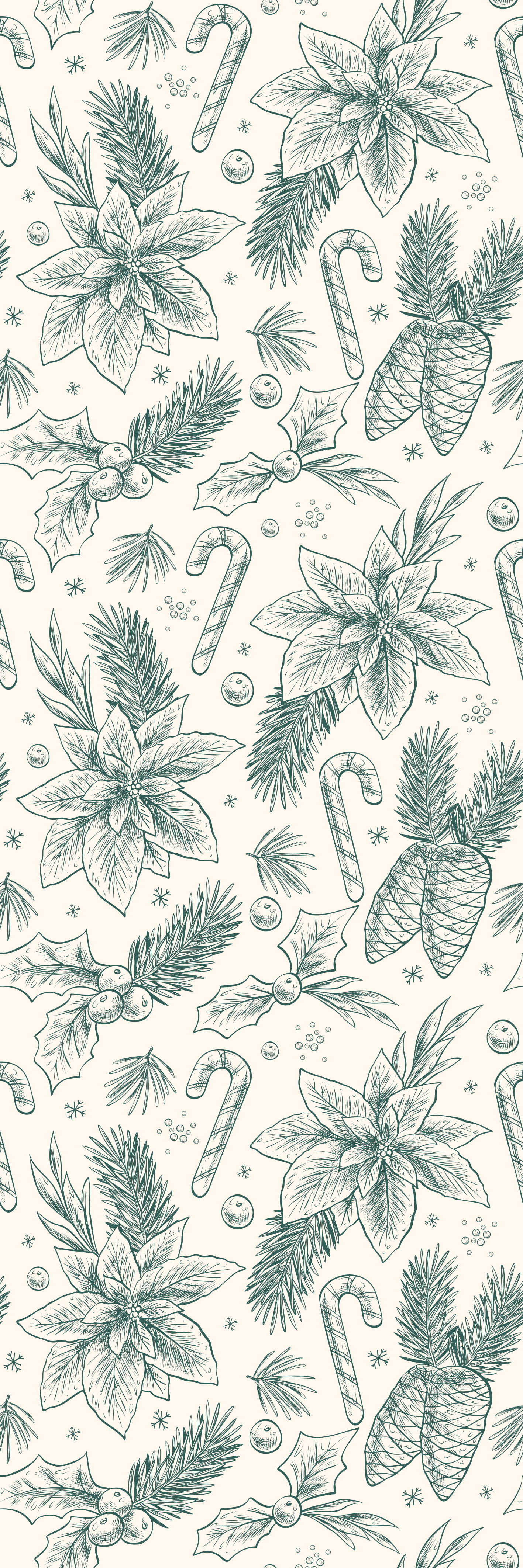 Jul vinyl teppe håndtegnet gave mønster - Tenstickers