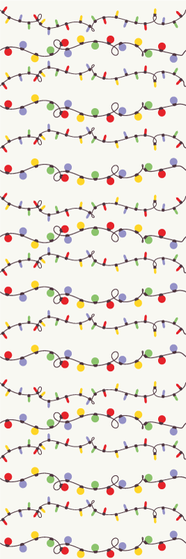 Jul vinyl teppe fargerike julelys - Tenstickers