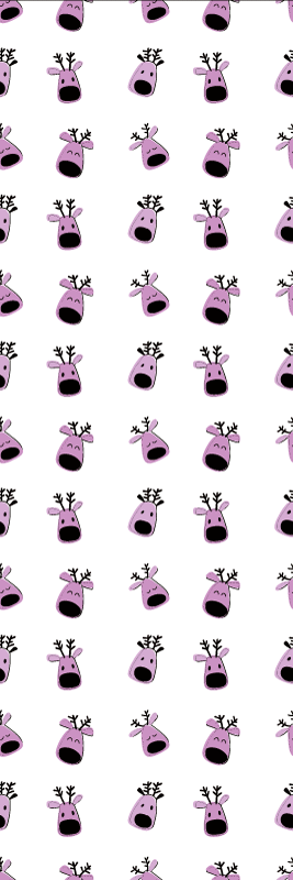 Jul vinyl teppe med rosa reinsdyrmønster - Tenstickers