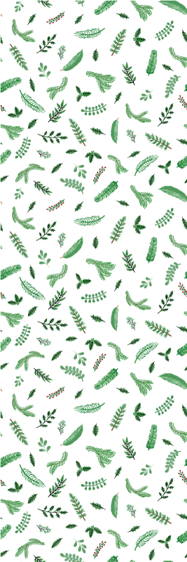 Jul vinyl teppe med bladmotiv til juledekorasjon - Tenstickers