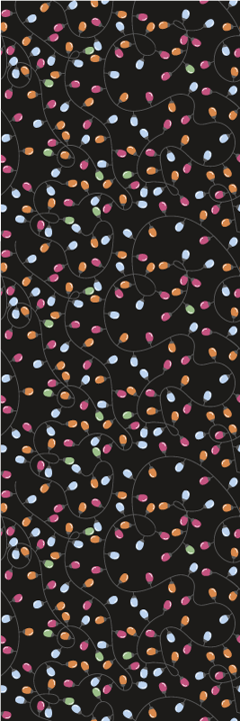 Jul vinyl teppe med lysende juledekorasjoner - Tenstickers