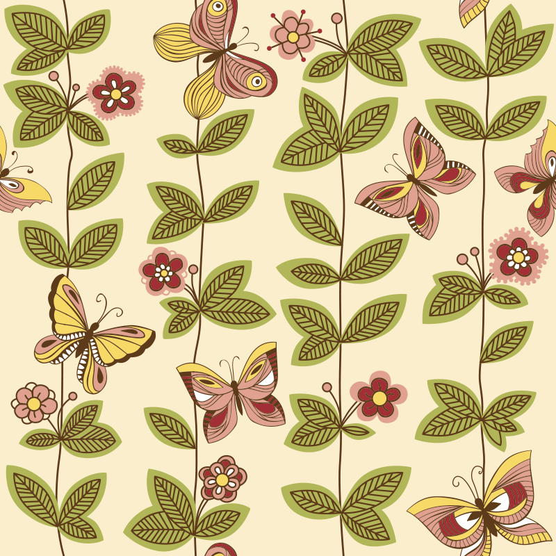 Vinyl teppe soverom sommerfugler - Tenstickers