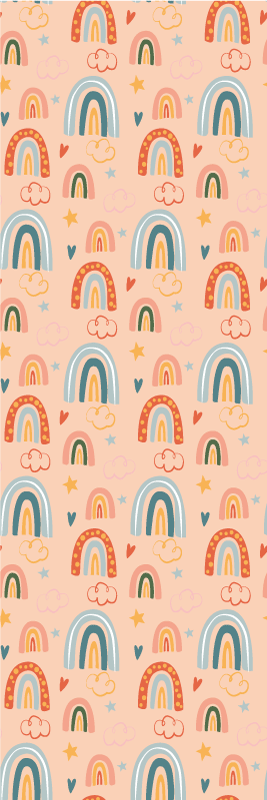 Vinyl teppe soverom barnemotiv regnbue lys bakgrunn - Tenstickers