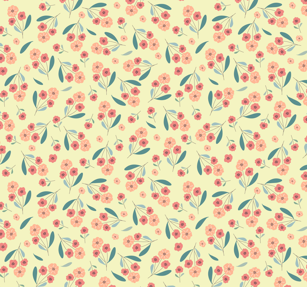 Vinyl teppe soverom rosemønster - Tenstickers