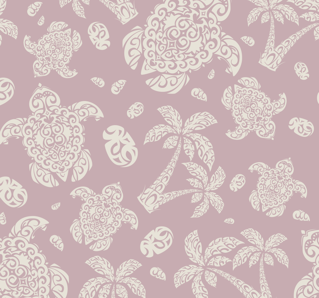 Hawaiiansk skilpadde og palme mønster vinyl teppe soverom - Tenstickers