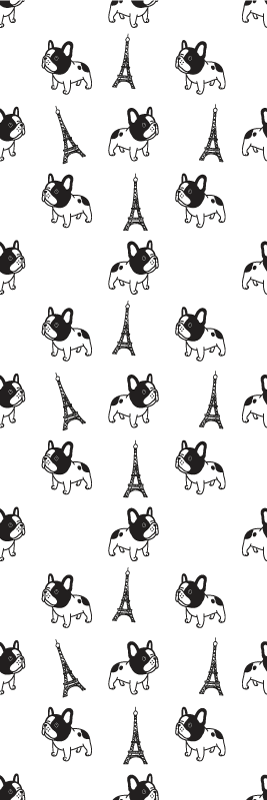 Vinyl teppe soverom fransk bulldog i paris - Tenstickers
