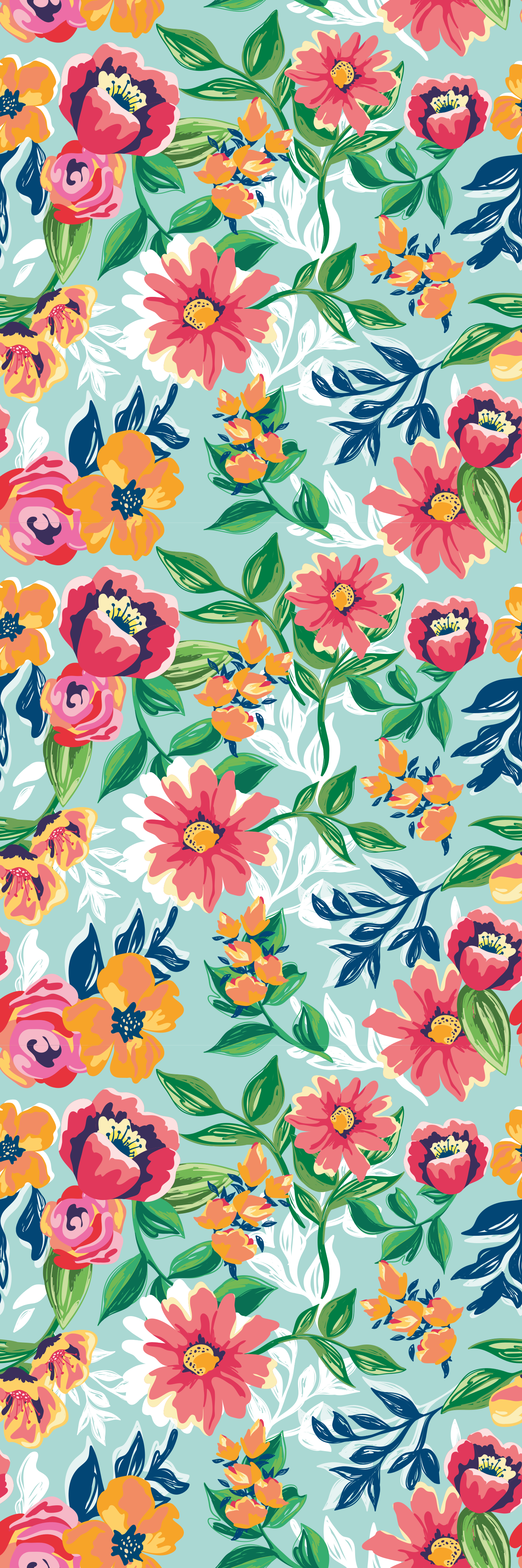 Fargerikt vilt mønster vinyl teppe soverom - Tenstickers