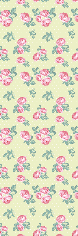 Vinyl teppe soverom i shabby chic med prikkemønster - Tenstickers