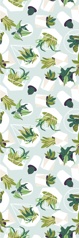 Grønn kaktus vinyl teppe soverom - Tenstickers