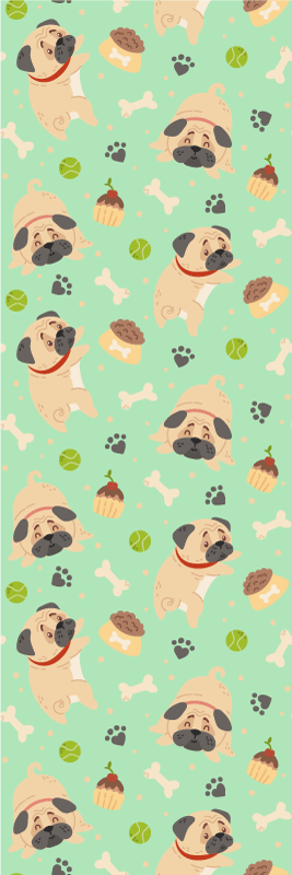 Fet bulldog med bein vinyl teppe soverom - Tenstickers