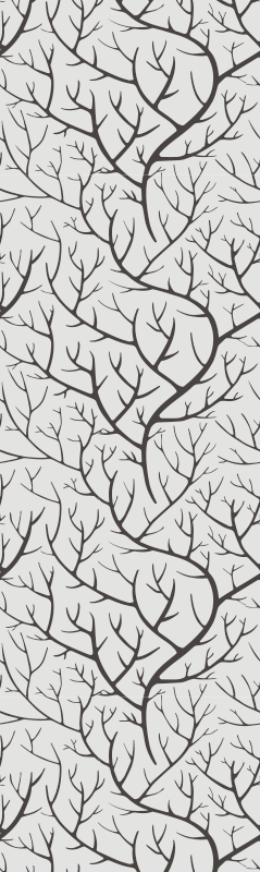 Tynne grå greiner med fugler vinyl teppe soverom - Tenstickers