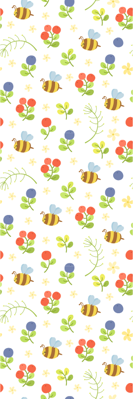 Søtt design med babybier vinyl teppe soverom - Tenstickers