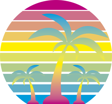 Vinyl teppe natur 80-talls vintage solnedgang - Tenstickers