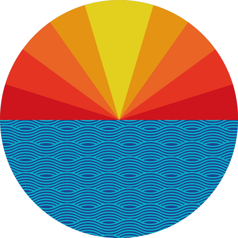 Vinyl teppe natur retro havsolnedgang - Tenstickers