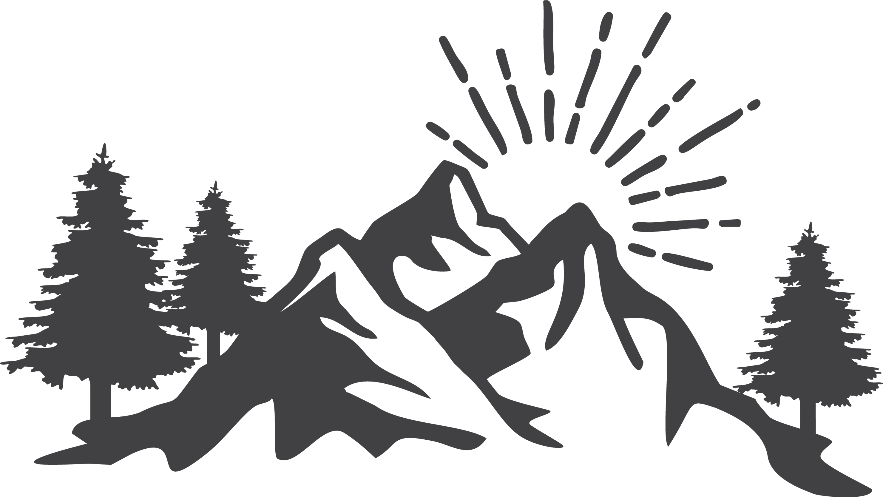 Solfjell silhuett vinyl teppe natur - Tenstickers
