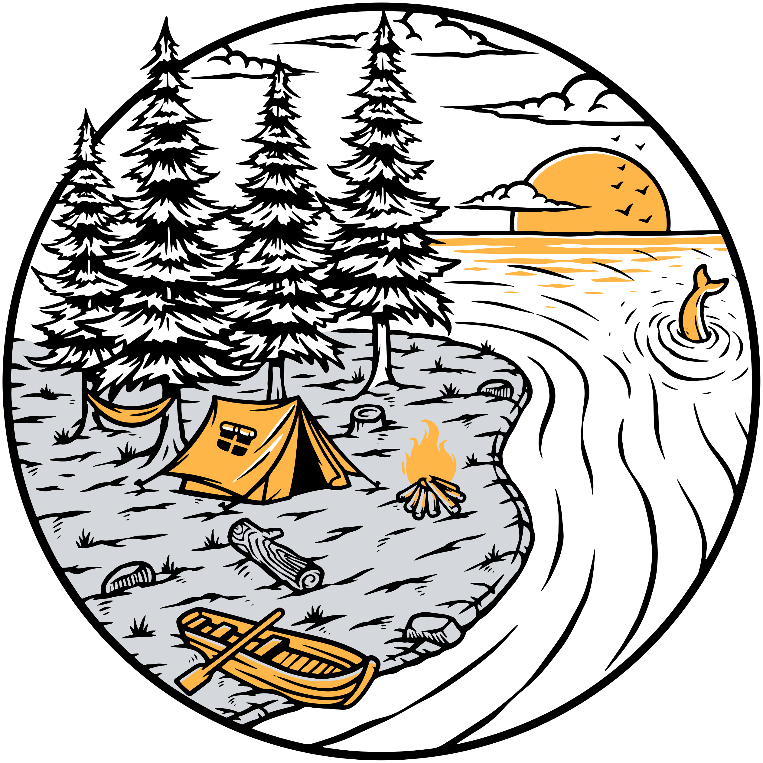 Vinyl teppe natur motorhome gult landskapsmerke - Tenstickers