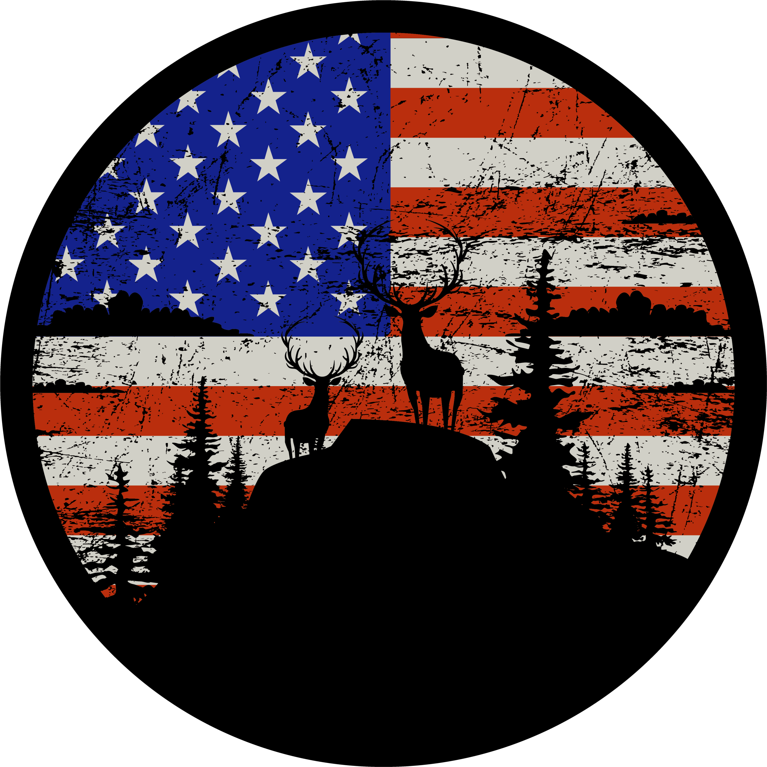 Vinyl teppe natur amerikansk flagg fjellsilhuett - Tenstickers