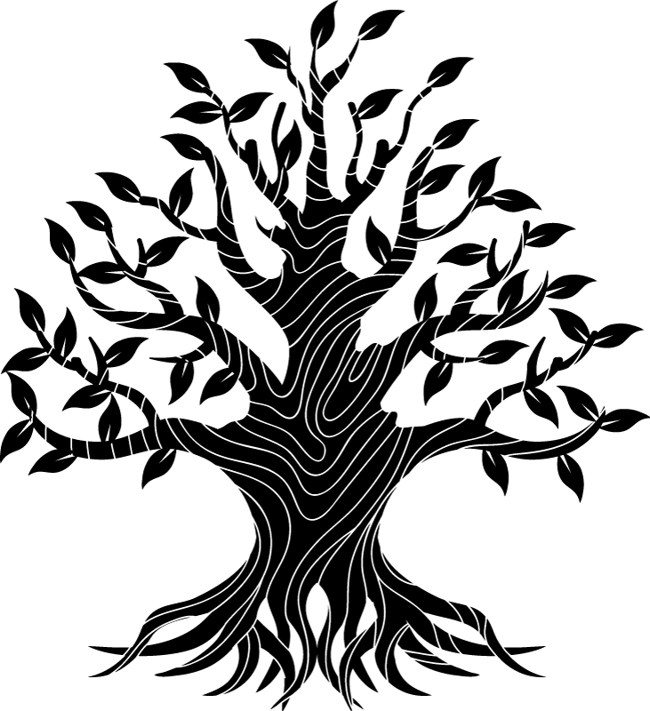 Tree of life linjer vinyl teppe natur - Tenstickers