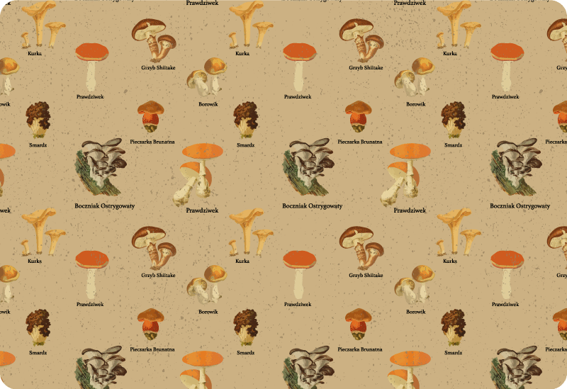 Vinyl teppe natur vintage sopptyper - Tenstickers