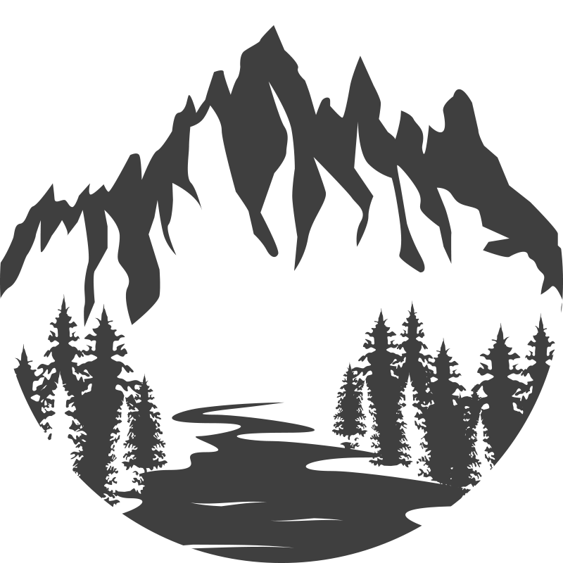 Vinyl teppe natur fjellandskap silhuett - Tenstickers