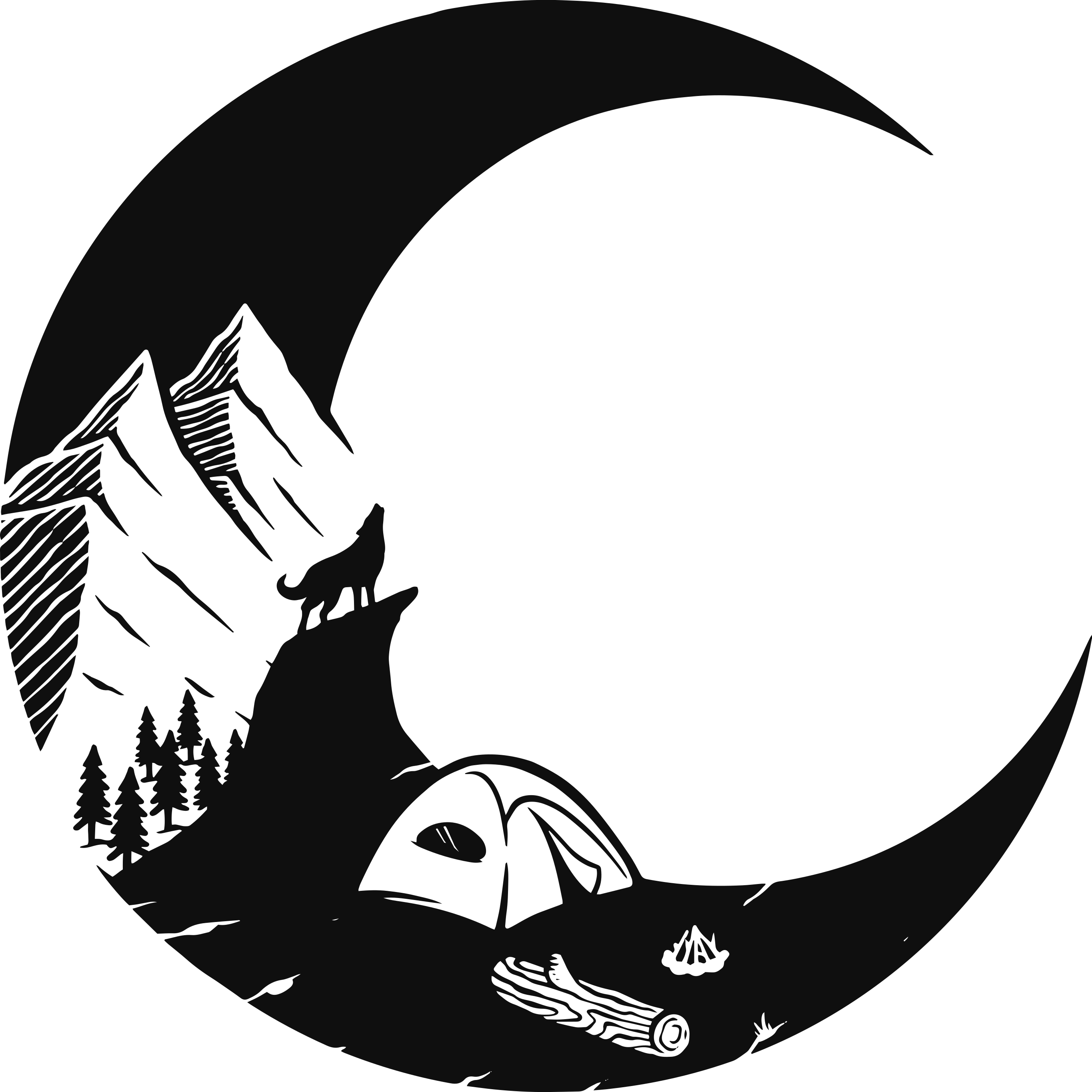 Vinyl teppe natur fjellcamping scene - Tenstickers