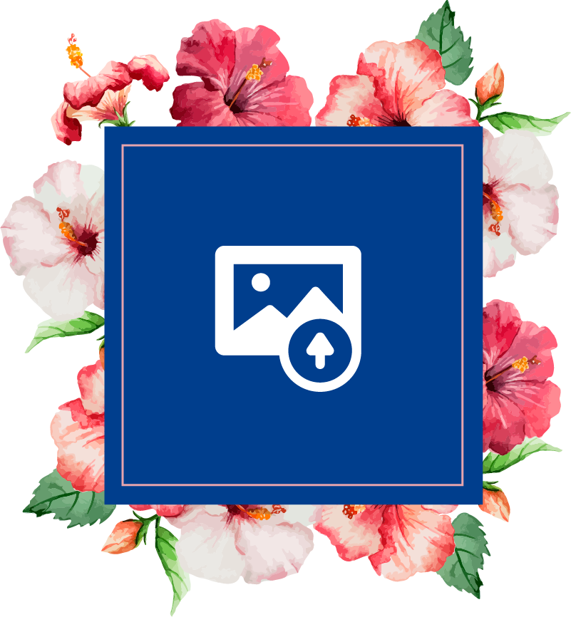 Vinyl teppe natur hibiskus blomstermønster - Tenstickers