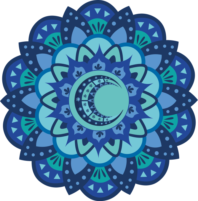 Vinyl teppe natur utsøkt botanisk mandala - Tenstickers