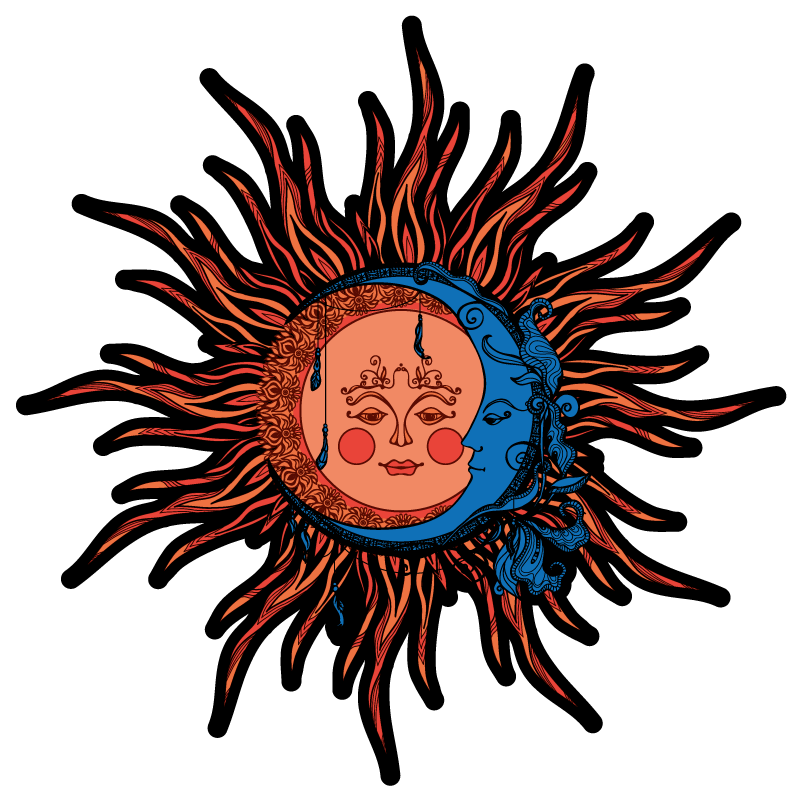 Vinyl teppe natur himmelsk sol måne - Tenstickers