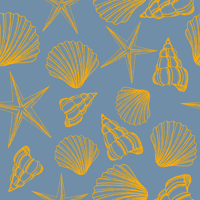 Seashells and stars vinyl teppe natur - Tenstickers