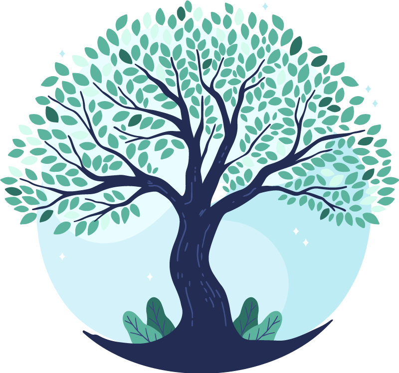 Lush tree design vinyl teppe natur - Tenstickers