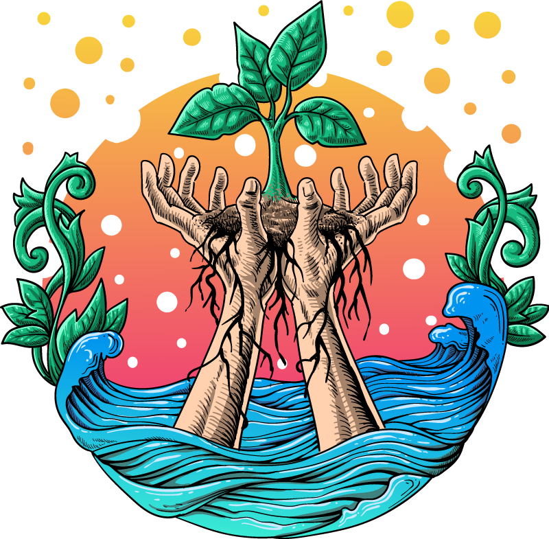 Vinyl teppe natur hender som dyrker natur - Tenstickers