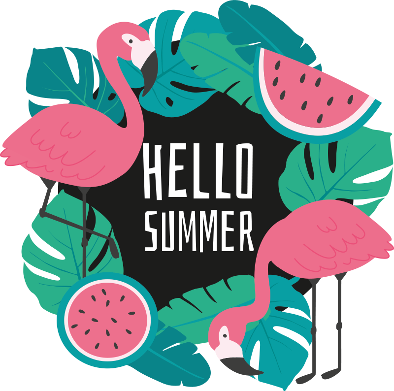 Vinyl teppe natur tropisk flamingo design - Tenstickers