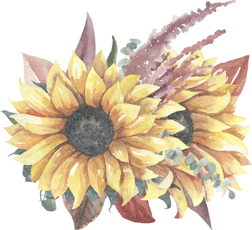 Vinyl teppe natur solsikke blomsteroppsats - Tenstickers