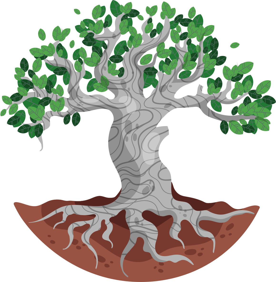 Vinyl teppe natur stiliserte tre røtter - Tenstickers