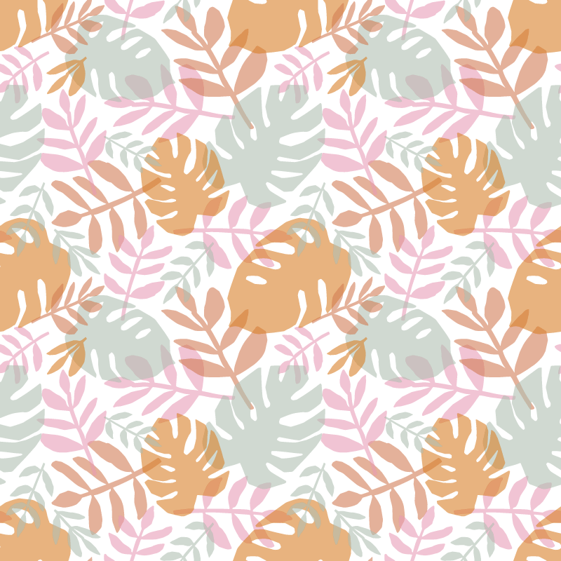 Vinyl teppe natur med frodig bladmotiv - Tenstickers